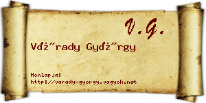 Várady György névjegykártya